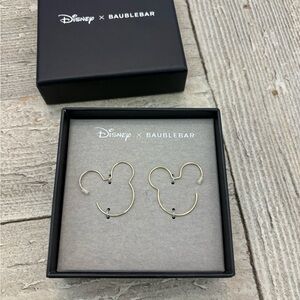 Disney x BaubleBar Gold Mickey Earrings